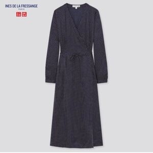Uniqlo x Ines de la Fressange silk wrap dress